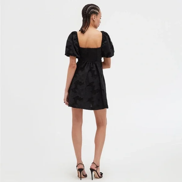 Hill House Home Matilda Lace Mini Dress in Black Cotton Lace Sz. Small NWT - Picture 4 of 13